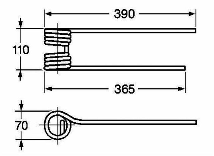 John Deere E126666 Hay Tedder Tine (Left-Hand/CCW)