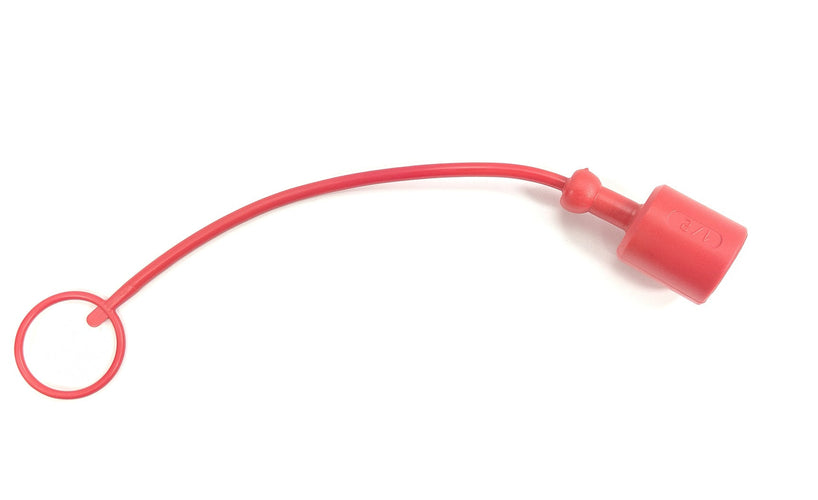 1/4" Female Dust Cap for Male Quick Coupler - Red