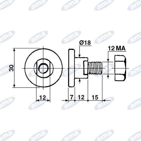 56115800 Kuhn Disc Mower Blade Bolt