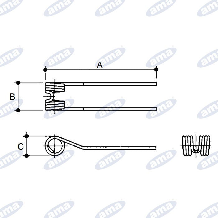 thumbnail image 2 of Sitrex 2GL Hay Tedder Replacement Tine Arm - Part #200.404 (Open Box, Minor Cosmetic Flaw) 2 of 11