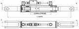 Hydraulic Side Link: 20 7/8" - 26 9/16"