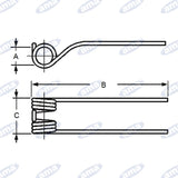 Fella 150.296, 150.862, 487.734, 487.922, 488.072 Hay Tedder Tine