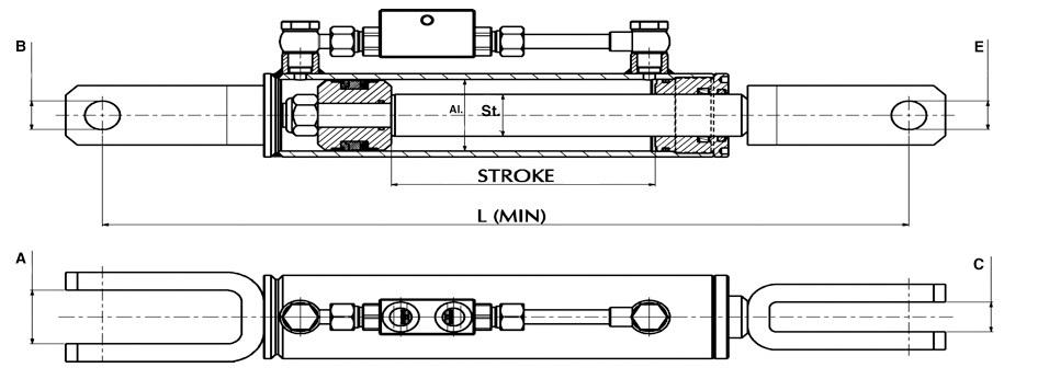 Hydraulic Side Link: 18 7/8