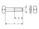 7/16"-20 Tiller Blade Bolt Kit